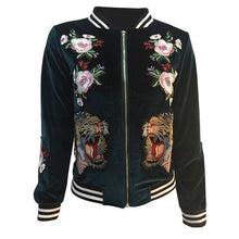 Vintage Embroided Velvet Bomber