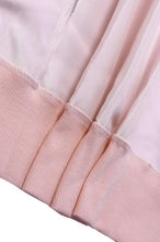 Pink Satin Oversized Bomber Jacket