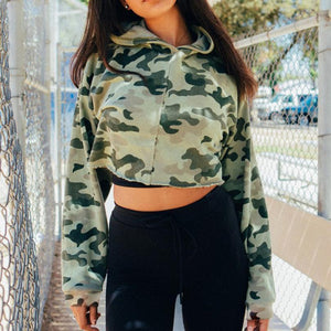 Camo Crop Hoodie