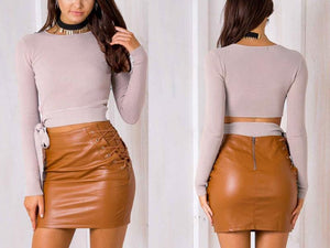 Tie-Up Fitted Long Sleeve