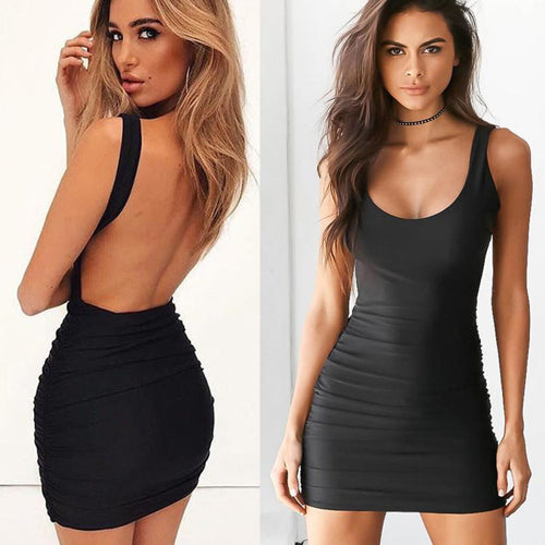 Solid Strappy Mini Dress